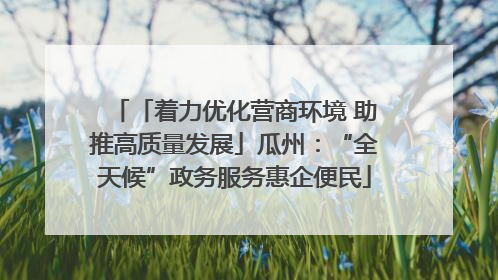 「着力优化营商环境 助推高质量发展」瓜州：“全天候”政务服务惠企便民