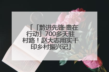 「黔进先锋·贵在行动」700多天驻村路！赵大志用实干印乡村振兴记