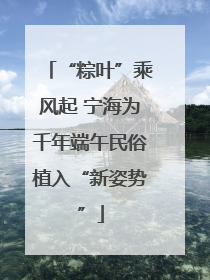 “粽叶”乘风起 宁海为千年端午民俗植入“新姿势”