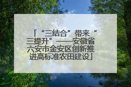 “三结合”带来“三提升”——安徽省六安市金安区创新推进高标准农田建设
