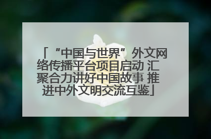 “中国与世界”外文网络传播平台项目启动 汇聚合力讲好中国故事 推进中外文明交流互鉴