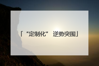“定制化” 逆势突围