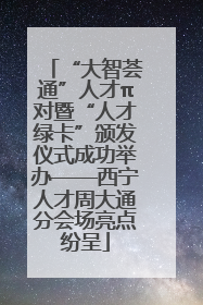 “大智荟通”人才π对暨“人才绿卡”颁发仪式成功举办——西宁人才周大通分会场亮点纷呈