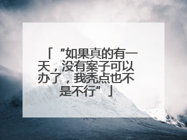 “如果真的有一天，没有案子可以办了，我秃点也不是不行”