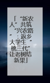 “新农人”共筑“兴农路”：返乡大学生“桃三代”让老树结新果