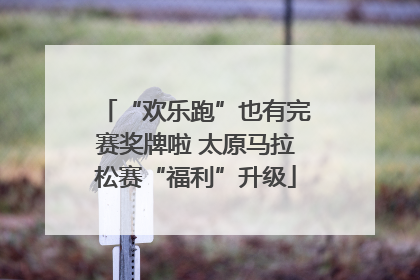 “欢乐跑”也有完赛奖牌啦 太原马拉松赛“福利”升级