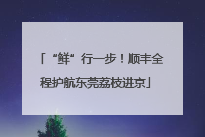 “鲜”行一步！顺丰全程护航东莞荔枝进京