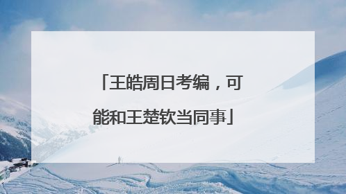 王皓周日考编，可能和王楚钦当同事