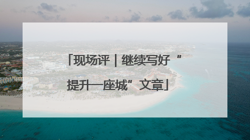 现场评｜继续写好“提升一座城”文章