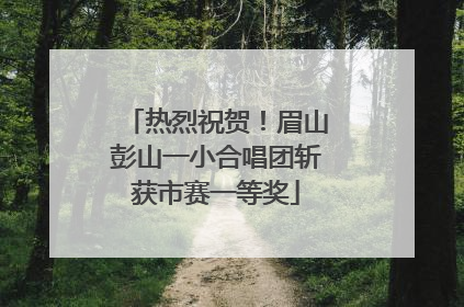 热烈祝贺！眉山彭山一小合唱团斩获市赛一等奖