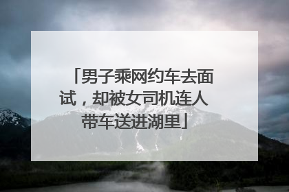 男子乘网约车去面试，却被女司机连人带车送进湖里