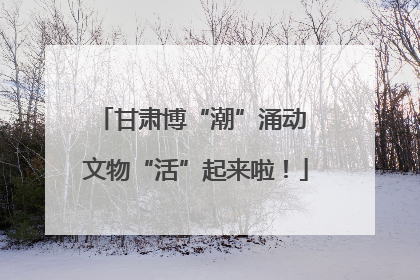 甘肃博“潮”涌动 文物“活”起来啦！