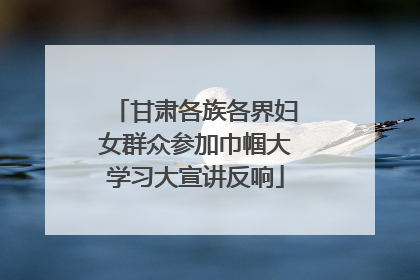 甘肃各族各界妇女群众参加巾帼大学习大宣讲反响
