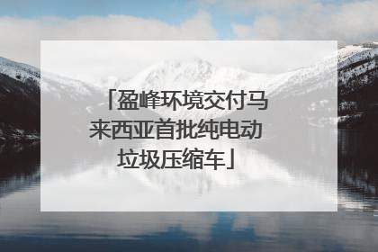 盈峰环境交付马来西亚首批纯电动垃圾压缩车