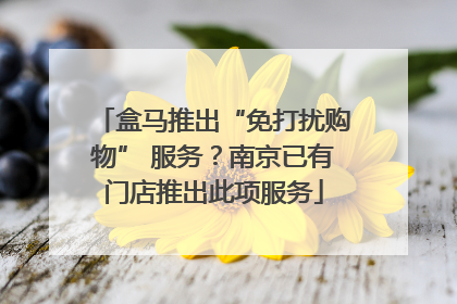 盒马推出“免打扰购物” 服务？南京已有门店推出此项服务