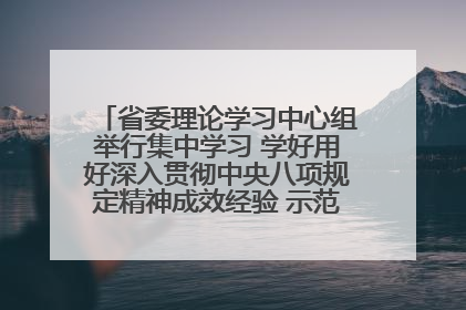 省委理论学习中心组举行集中学习 学好用好深入贯彻中央八项规定精神成效经验 示范带头持续推动全省学习教育走深走实