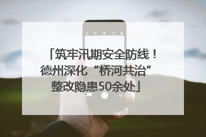 筑牢汛期安全防线！德州深化“桥河共治”整改隐患50余处