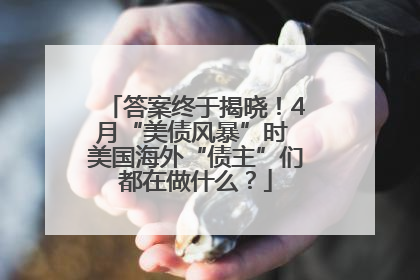 答案终于揭晓！4月“美债风暴”时 美国海外“债主”们都在做什么？