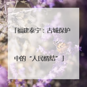 福建泰宁：古城保护中的“人民情结”