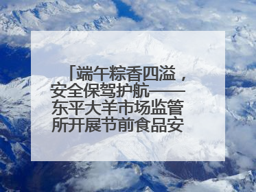 端午粽香四溢，安全保驾护航——东平大羊市场监管所开展节前食品安全专项检查