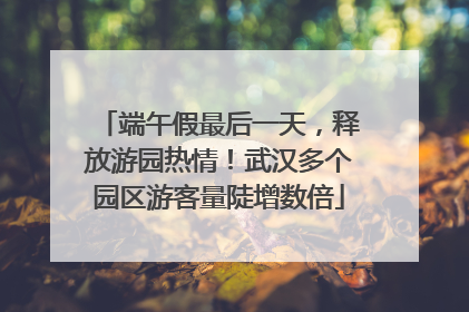 端午假最后一天，释放游园热情！武汉多个园区游客量陡增数倍