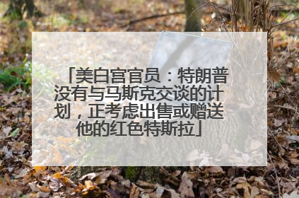 美白宫官员：特朗普没有与马斯克交谈的计划，正考虑出售或赠送他的红色特斯拉