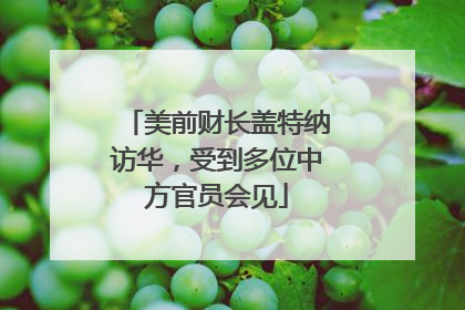美前财长盖特纳访华，受到多位中方官员会见