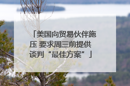 美国向贸易伙伴施压 要求周三前提供谈判“最佳方案”