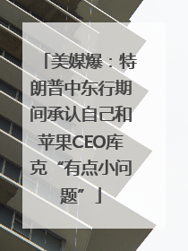 美媒爆：特朗普中东行期间承认自己和苹果CEO库克“有点小问题”