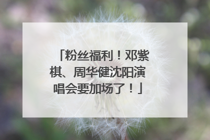 粉丝福利！邓紫棋、周华健沈阳演唱会要加场了！