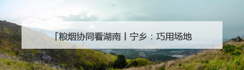 粮烟协同看湖南丨宁乡：巧用场地资源，烟区设施上演“变形记”