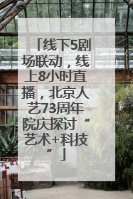 线下5剧场联动，线上8小时直播，北京人艺73周年院庆探讨“艺术+科技”