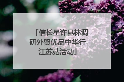 信长星许昆林调研外贸优品中华行江苏站活动