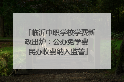 临沂中职学校学费新政出炉：公办免学费 民办收费纳入监管