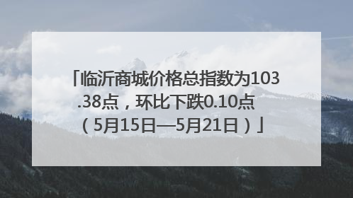 临沂商城价格总指数为103.38点，环比下跌0.10点（5月15日—5月21日）