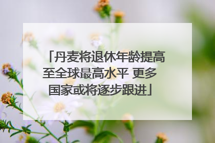 丹麦将退休年龄提高至全球最高水平 更多国家或将逐步跟进