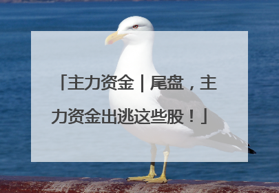 主力资金｜尾盘，主力资金出逃这些股！