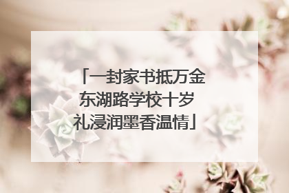 一封家书抵万金 东湖路学校十岁礼浸润墨香温情