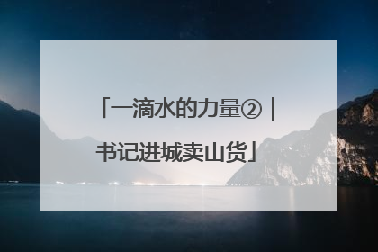 一滴水的力量②｜书记进城卖山货