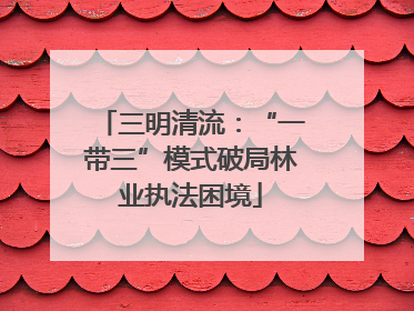 三明清流：“一带三”模式破局林业执法困境