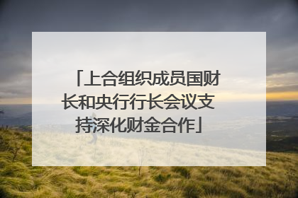 上合组织成员国财长和央行行长会议支持深化财金合作