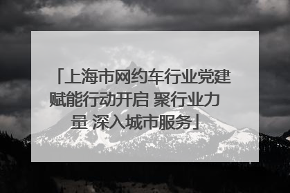 上海市网约车行业党建赋能行动开启 聚行业力量 深入城市服务