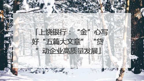 上饶银行：“金”心写好“五篇大文章” “贷”动企业高质量发展