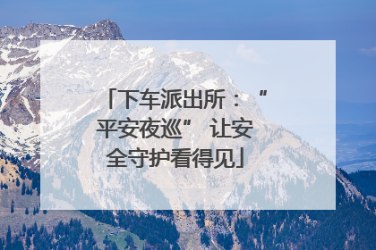 下车派出所：“平安夜巡” 让安全守护看得见