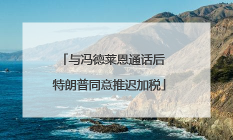 与冯德莱恩通话后 特朗普同意推迟加税