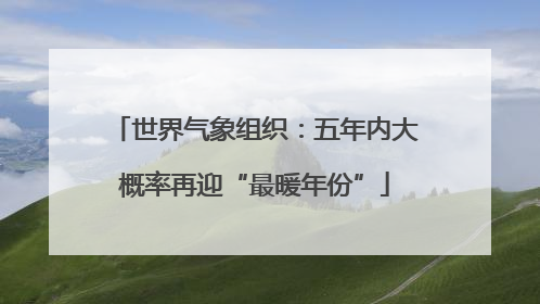 世界气象组织：五年内大概率再迎“最暖年份”