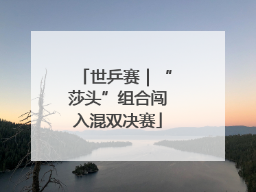 世乒赛｜“莎头”组合闯入混双决赛
