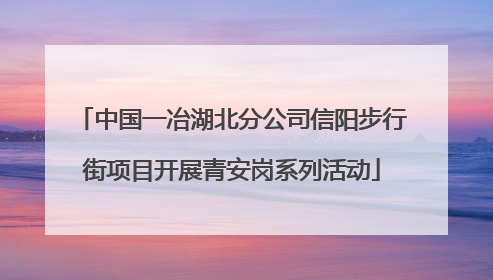 中国一冶湖北分公司信阳步行街项目开展青安岗系列活动