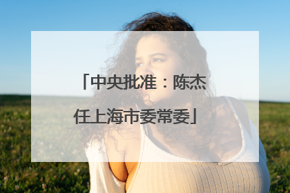 中央批准：陈杰任上海市委常委