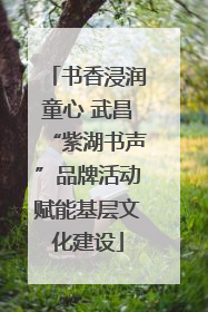 书香浸润童心 武昌“紫湖书声”品牌活动赋能基层文化建设